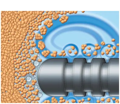 Treated area is filled with medicated solution during acoustic streaming